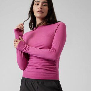 Athleta Foresthill Ascent Seamless Long Sleeve Top Merino Wool - XS